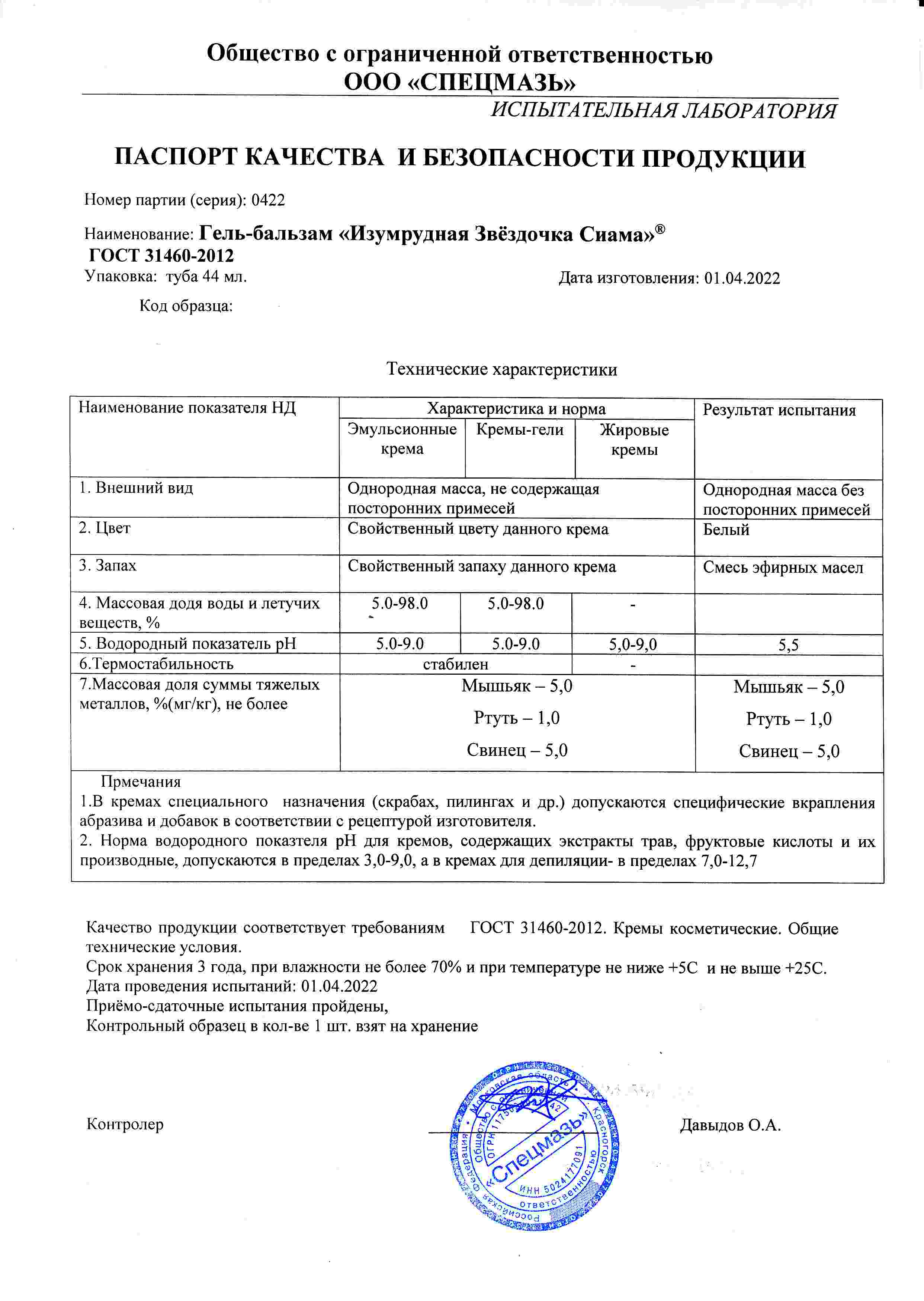 Паспорт №042022